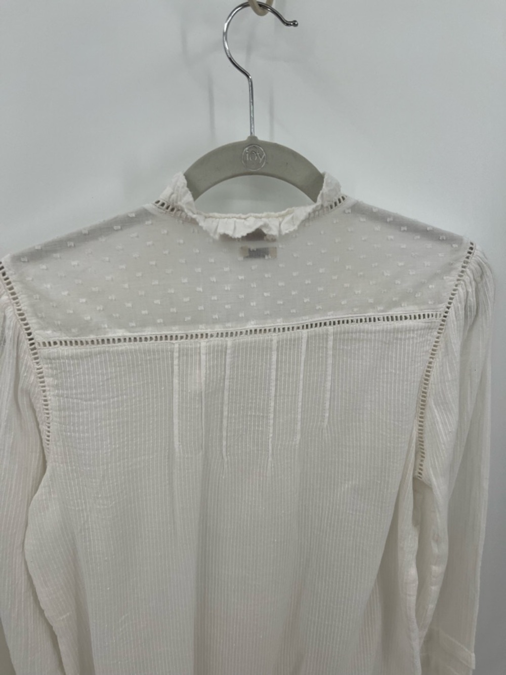 Faherty Willa White Ruffled Button-Front blouse - Picture 7 of 12